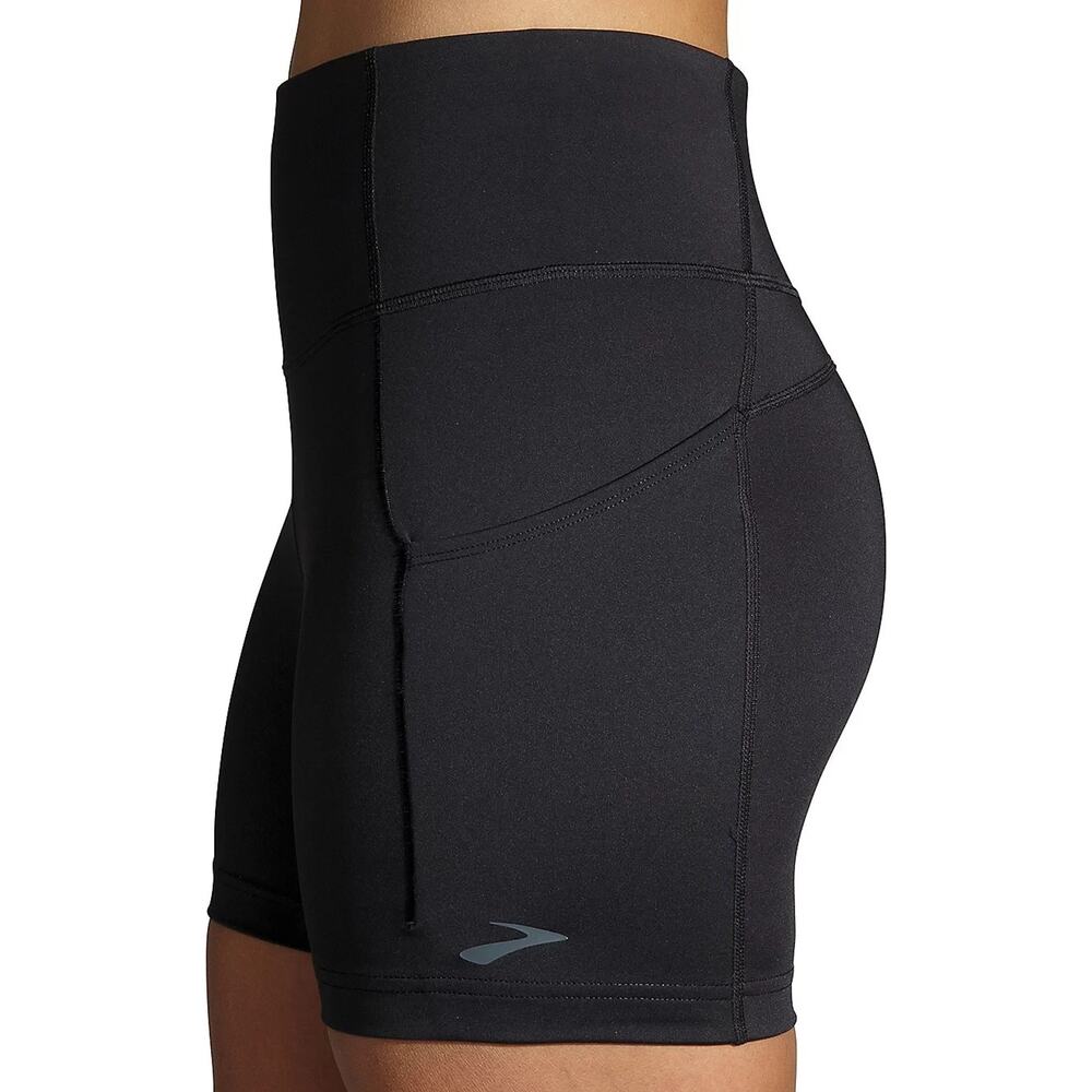 Brooks Black Running Shorts Womens Size Large Short Pull On Y2K Pocket A011294